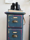 Colourful Vintage Industrial Apothecary Style Pair of Side Drawers