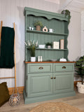 Solid Wood Kitchen Welsh Dresser Painted Green