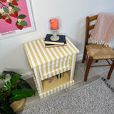 Striped Lemon Yellow Side Drawer Unit