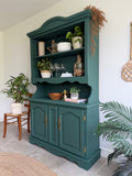 Kitchen Welsh Dresser, Painted Colourful Dark Green
