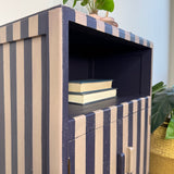 Rustic Purple Striped Vintage Cupboard / Side Table