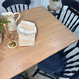 Rustic Farmhouse Solid Pine 5ft Kitchen / Dining Table and 6 Chairs Painted Dark Blue