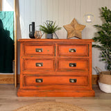 Bright Orange Vintage Industrial Style Chest of Drawers