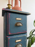 Colourful Vintage Industrial Apothecary Style Pair of Side Drawers