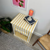 Striped Lemon Yellow Side Drawer Unit