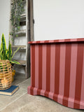 Solid Pine Blanket Box Painted in Colourful Pink and Red Stripes