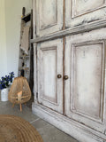 Rustic Farmhouse Style Kitchen Larder / Pantry Cupboard Painted Off White