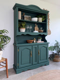 Kitchen Welsh Dresser, Painted Colourful Dark Green