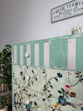 Handmade Chest of Drawers, Painted in Green and Cream with a Colourful Floral Design