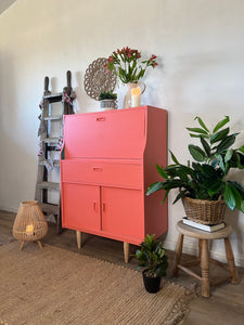 Retro MCM Bureau Painted In A Colourful Pink