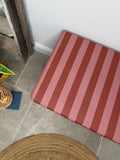 Solid Pine Blanket Box Painted in Colourful Pink and Red Stripes