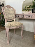 French style dressing table, chair and mirror painted pink