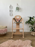 Pretty Floral pink wooden childrens high chair
