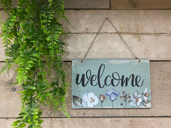 Blue Welcome sign - Home Decor Hanging